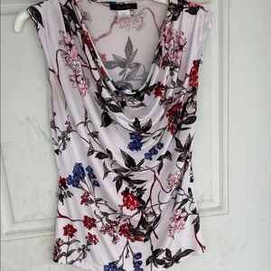 Floral Cowl Neck Women Top